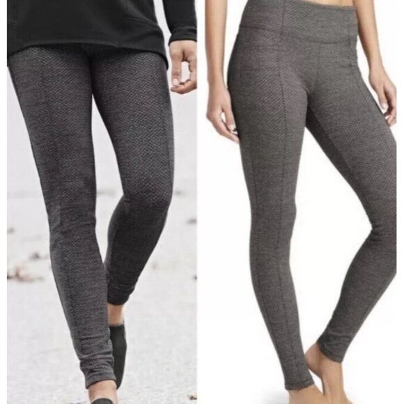 Athleta Criss Cross High Waist Metro Legging Workout Pants Gray Size M Pockets - Picture 1 of 9